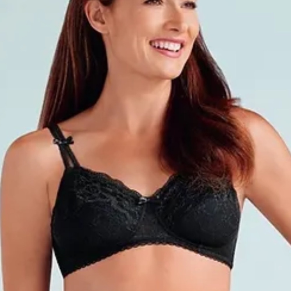 Amoena Karla SB 43981 Black Lace Mastectomy Bra Size 36D